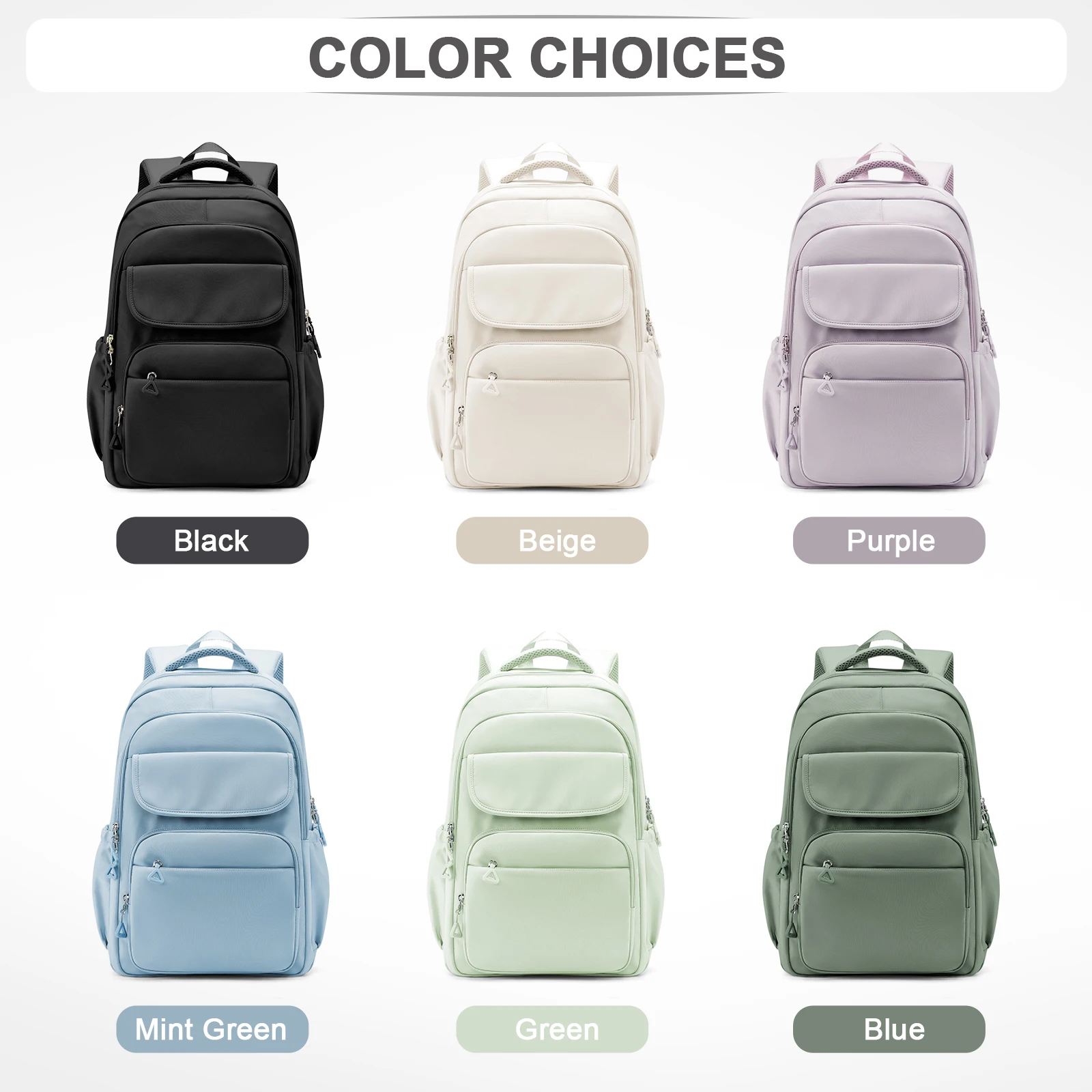 Student Campus Backpack Simple Style College Study Laptop Backpack Youth School Anti-Theft School Backpack, Multi Pocket Bookbag