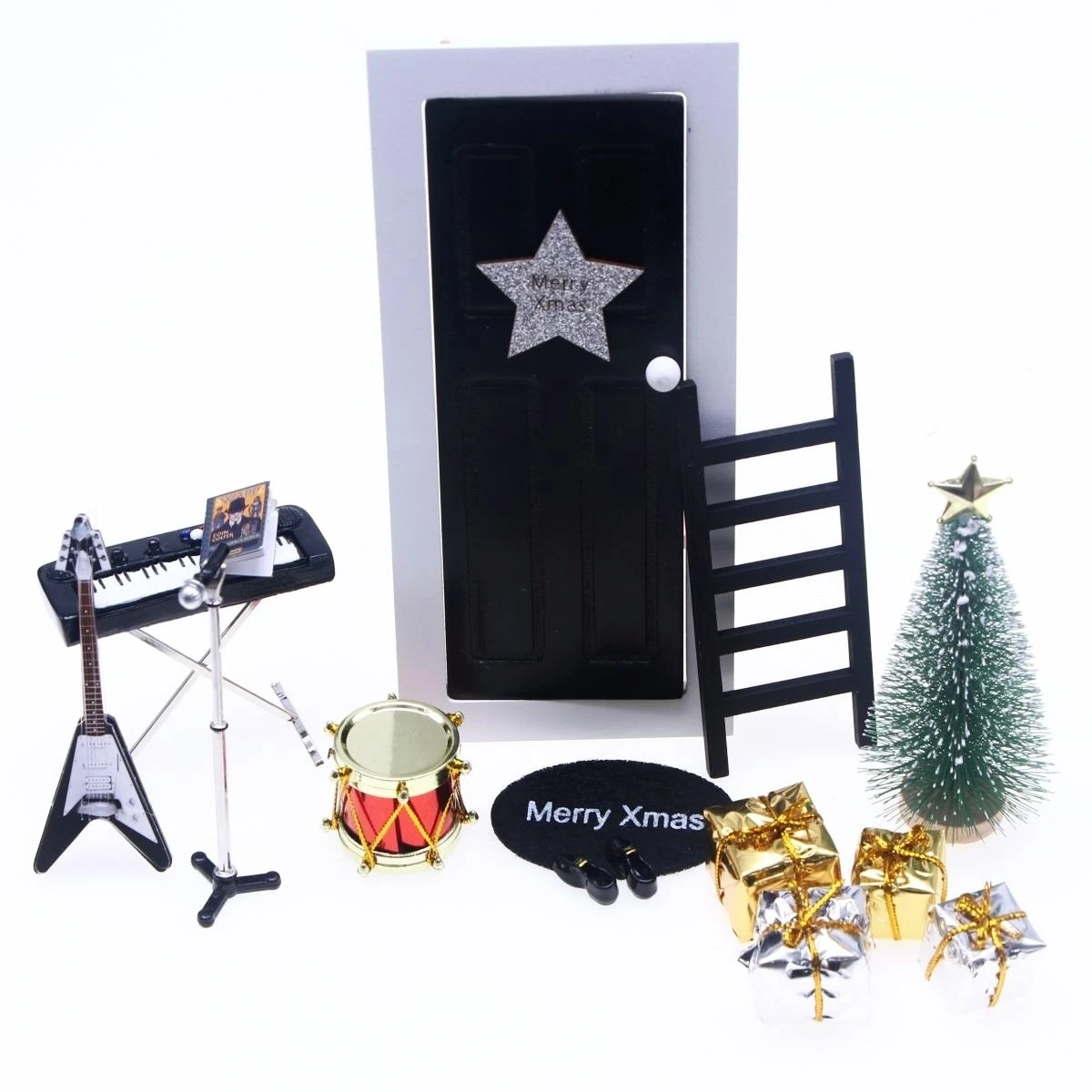

Miniature Doll Musical Instruments 1/12 Scale Elf Door Accessories for Christmas DIY Decoration
