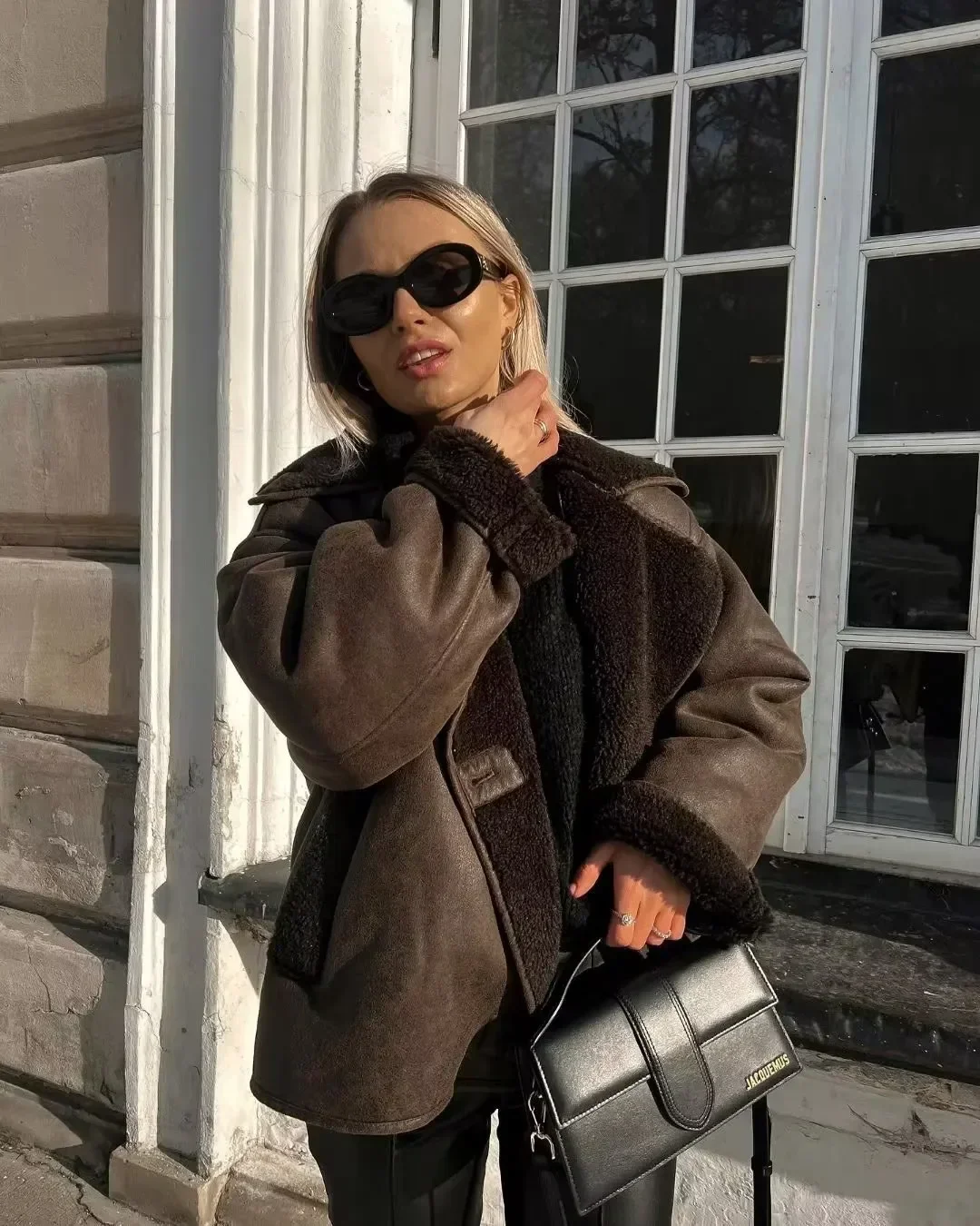 Winter Coat for Women 2024 Faux Fur Thick Lapel Coat Female Warm PU Jacket Ladies with Pockets Streetwear Jackets