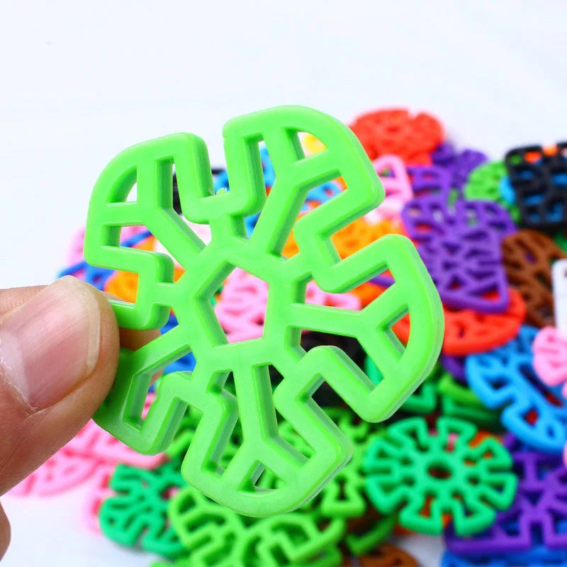 120/60PCS Snowflake Plastic Building Blocks STEM Construction Kindergarten Classroom Must Haves Educational Toys and Games
