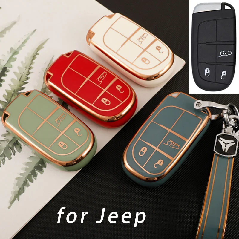 TPU Car Key Cover Case for Jeep Renegade Compass Grand Cherokee for