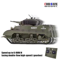 1/16 RC Tank U.S. M5A1 Stuart Light Tank Model 2.4G Military Vehicle Remote Control Crawler Tanks with Sound and Light Toy Boy 2
