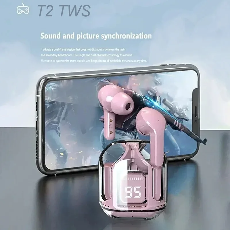 TWS Wireless BT Headphones Earphones Transparent Mini Headset HIFI LED Power Digital Display Stereo Sound Earbuds wireless headphones