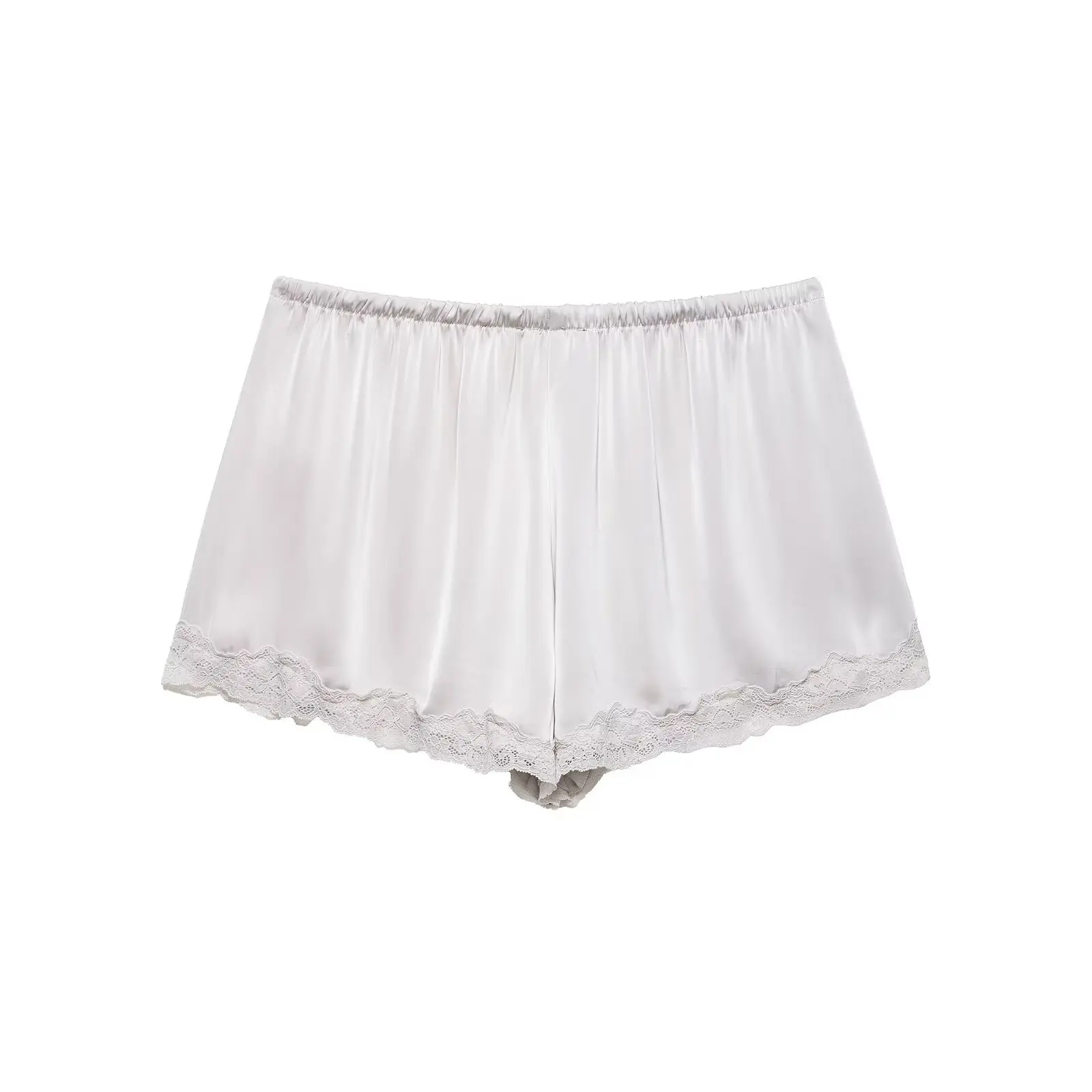 KONDALA Damen Basic-Satin-Shorts mit Spitzenbesatz, elastische Taille, 2026 Frühling Sommer Mode Schicke Strand-Urlaubs-Freizeit-Damen-Shorts – Detail 13