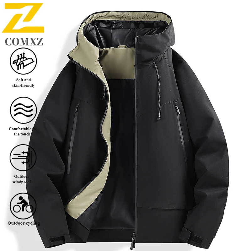 EiAO windbreaker Yama Style Solid  Men Women Waterproof Windproof Loose Fit Outdoor Jacket Coat for Hiking Camping Fishing 2025