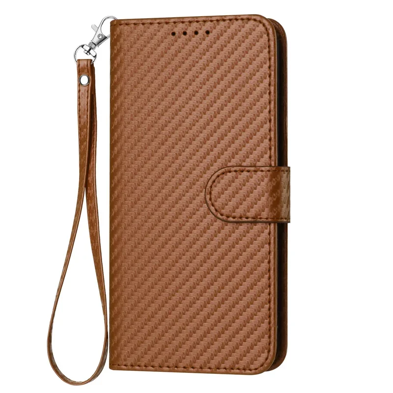Premium Carbon Fiber Leather Magnetic Stand Wallet Case