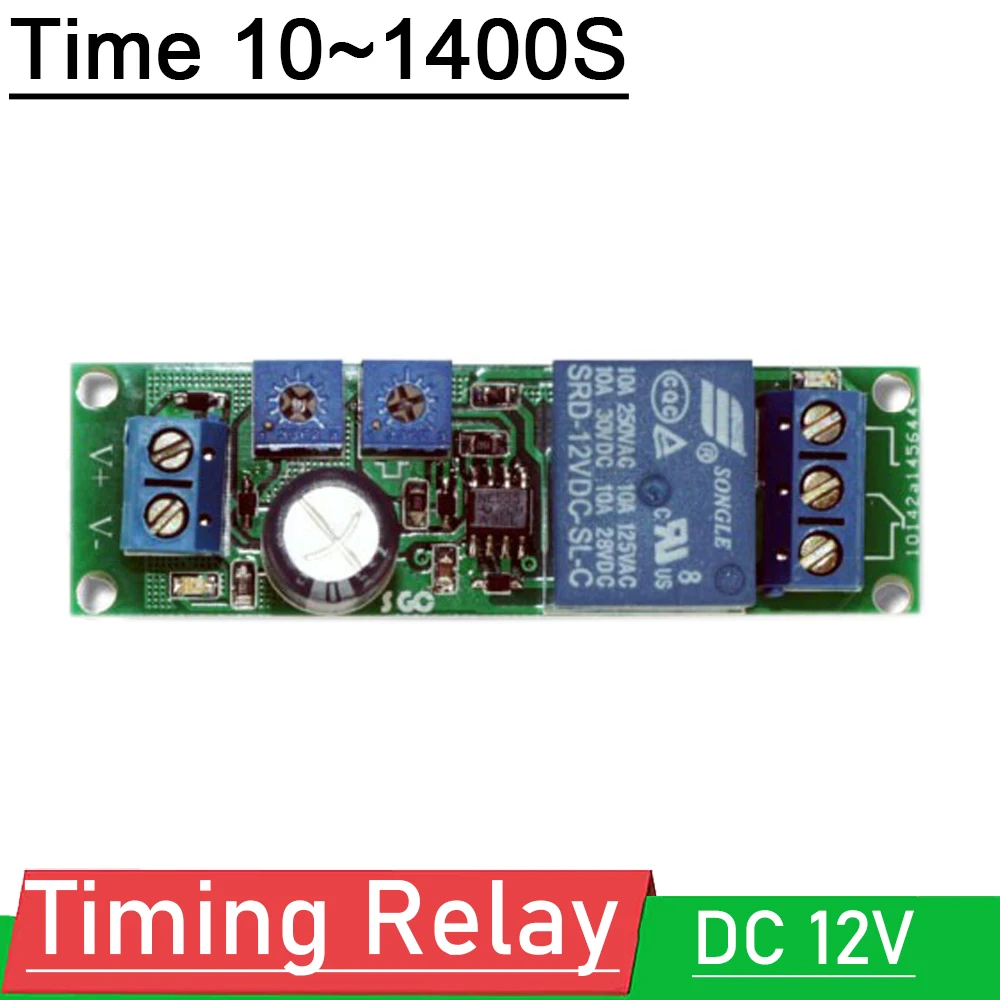

DC 12V Infinite Cycle Delay Timing Timer Relay ON OFF Loop Module Time 10~1400S for Industrial Control . Machining