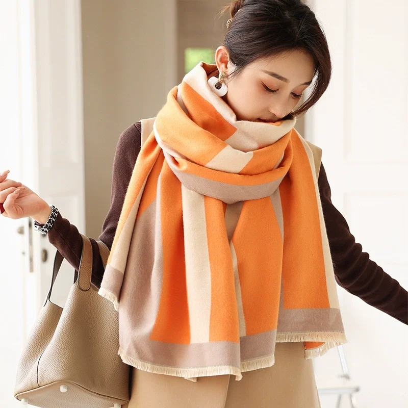 

Winter Scarf Women Floral Pashmina Shawls and Wraps Cashmere Thick Warm Female Blanket 2022 Dual Shawl Hijab Fashion Poncho