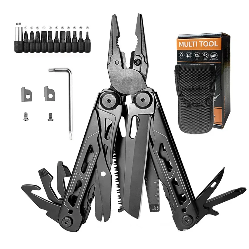 FLISSA 13 in 1 Multitool Schraubenschlüssel, Verstellbarer Multifunktionsschlüssel mit Messer