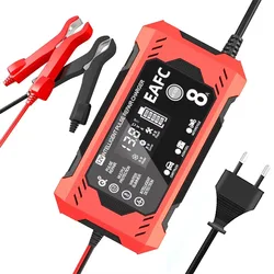 Enhanced Car Battery Charger - 7 - Stage Smart Charger for Various Battery Types (8A EU Plug)