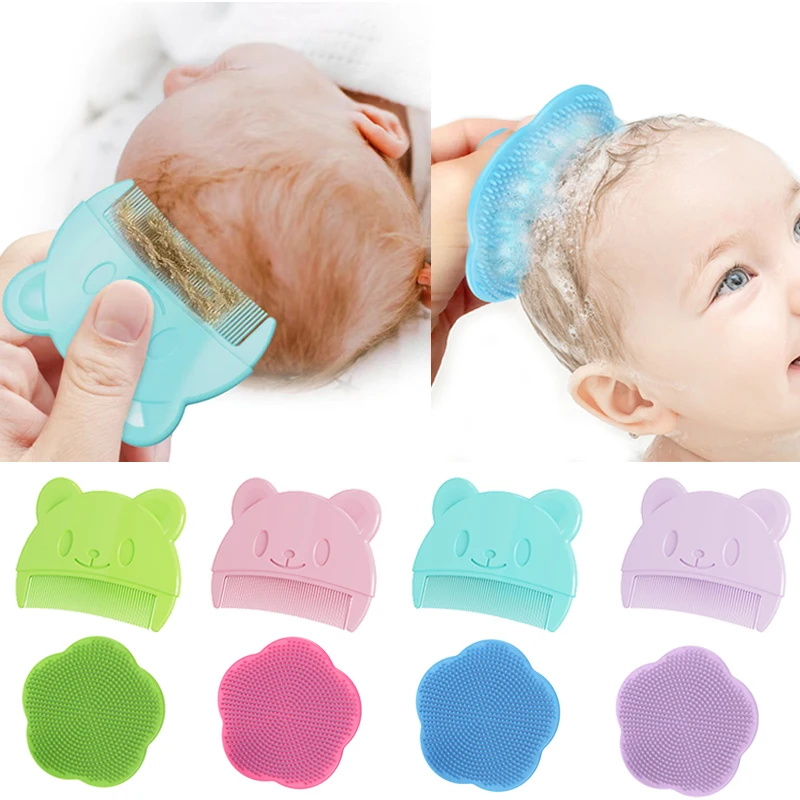 Baby Hair Comb New Baby Care Accessories Fetal Head Fat Infant Bathing Soft Newborn Hair Cleaning Supplies Infant Head Massager hair brush comb