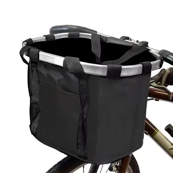 Cestino per bici pieghevole Borsa anteriore in lega di alluminio Accessori per mountain bike Borsa per bici pieghevole Carico 5 kg