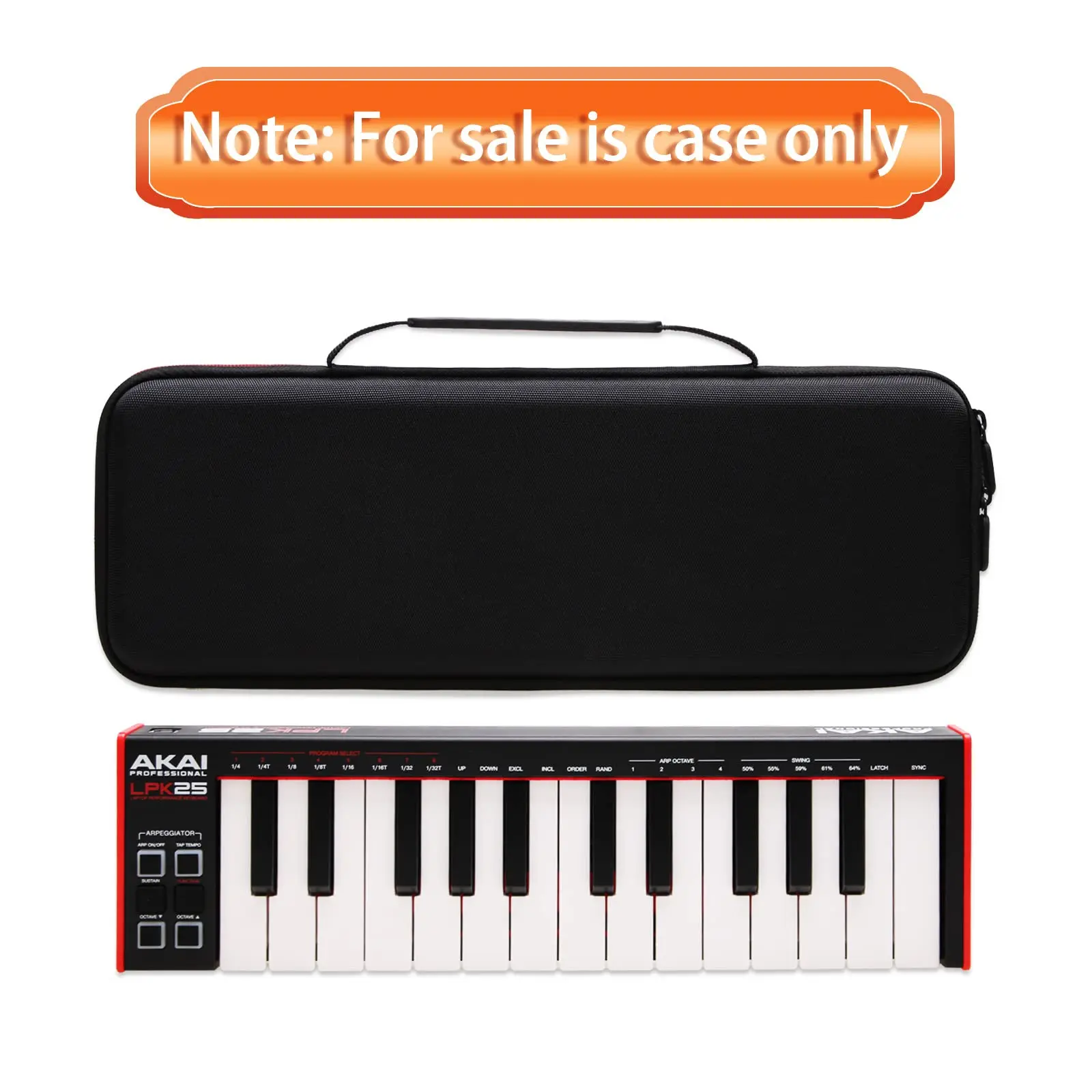 LTGEM Travel Hard Carrying Case for AKAI Professional LPK25-USB MIDI Keyboard Controller(New Model)