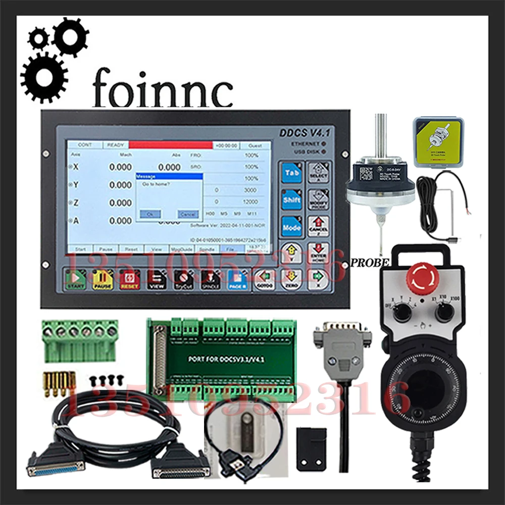 

Автономный независимый контроллер Dd Csv 4,1 для гравировально-фрезерного станка с ЧПУ с G-кодом 3/4 и 4 осями E-stop Mpg и 3d Edge Finder