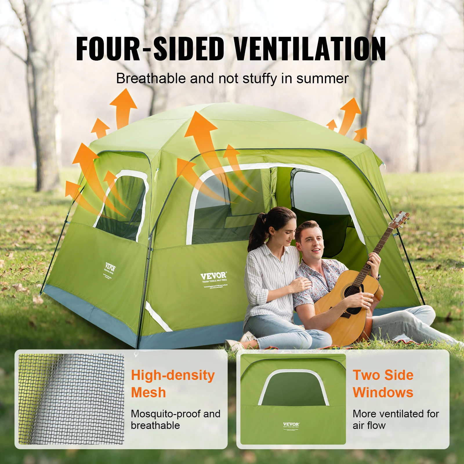 6 Person Outdoor Profession Fabric Tent Rainfly Waterproof Camping Tent Family Outdoor Instant Setup with Carring Bag pop canopy tent camping shower tent
