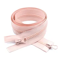 Fermeture éclair en résine à verrouillage automatique, 40-80cm, 5 #, tête à extrémité ouverte, fermeture éclair pour sac, manteau, veste, bricolage, vêtement, gril à coudre, réparation, accessoire de tailleur 3