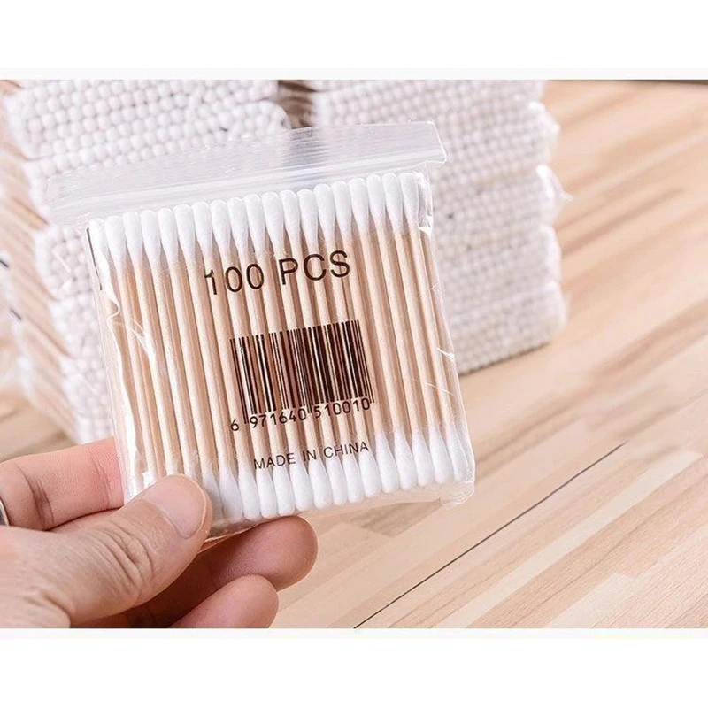 500 Tamponi Di Cotone Appuntiti Con Manico In Legno, Lunghezza 7 Cm, Per Tatuaggi, Sopracciglia, Trucco E Pulizie Di Precisione