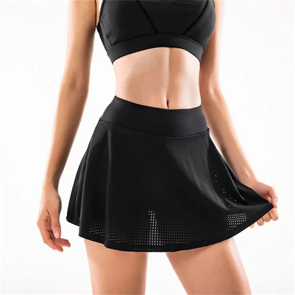 Running Fitness Sports Skirt High Waist Yoga WOMEN'S Anti-empty Culottes Breathable sports skirt