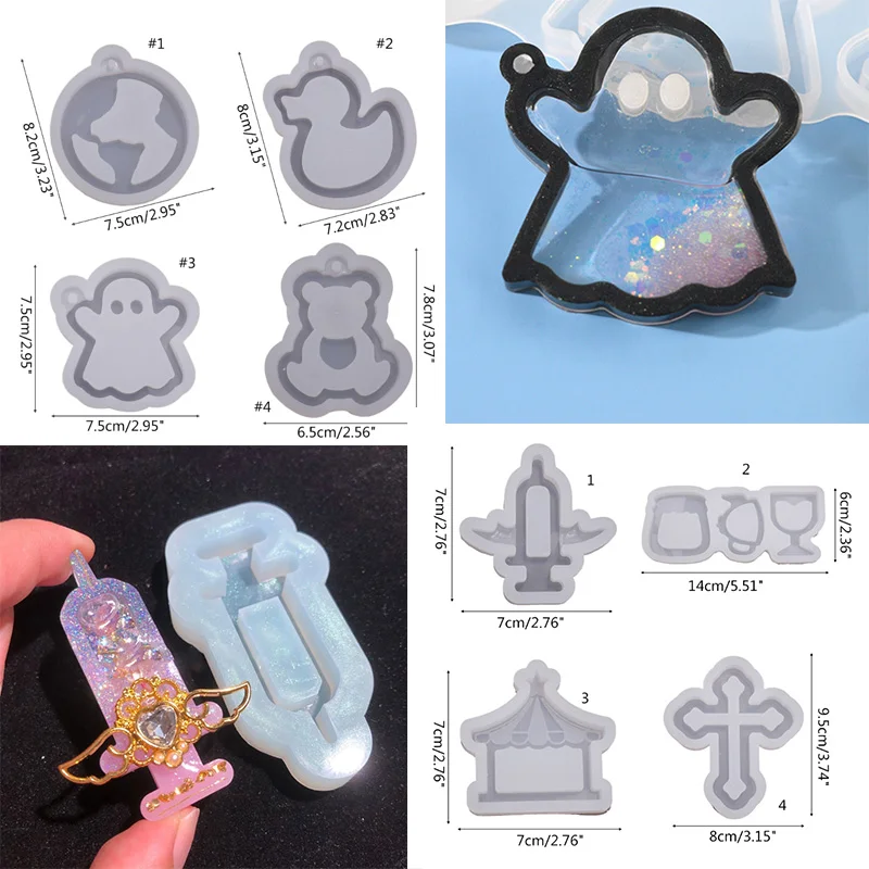 Perfume Bottle, Game Machine, Various Shape Silicone Shaker Molds Resin Casting Quicksand Mold Jewelry Pendant Making Mould