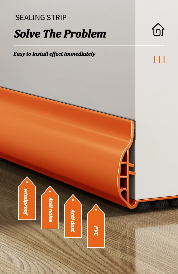 Description Picture 6 of itemDoor Bottom Sealing Strip with Wool-belt Wind-proof Dustproof Under Door Draft Stopper Self Adhesive Soundproof Seam Stripping