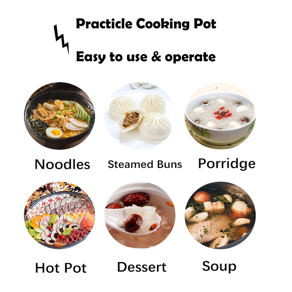 Multifunction Non-stick Pan Electric Cooking Pot Single/Double Layer Hot Pot Household 1-2 People Electric Rice Cooker Machine electric rice cooker electric cooker