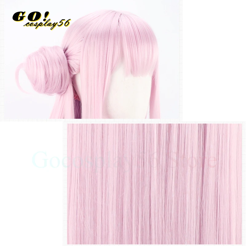 Blue Archive Misono Mika Cosplay Wig Bun 85cm Light Pink Purple Long Straight Synthetic Hair Project MX Girls Headwear