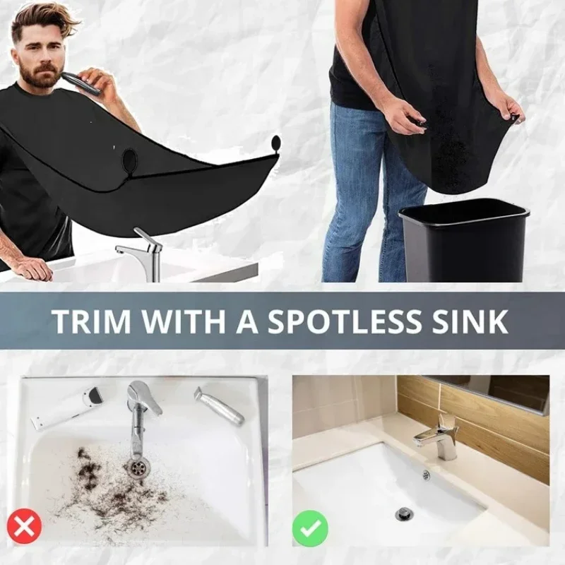 1/2PCS Male Shaving Aprons Creative Wall Mirror Suction Haircut Wrap Cape Home Salon Moustache Beard Shaving Apron Cleaning Bib 2