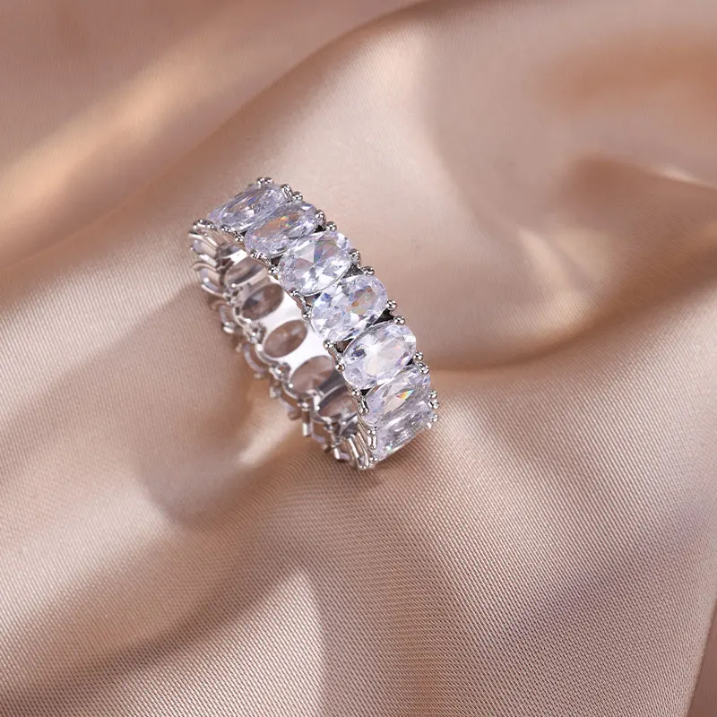 ZAKOL Brand Geometric AAA Cubic Zirconia Engagement Ring for Women Shining Brilliant CZ Proposal Wedding Jewelry 5