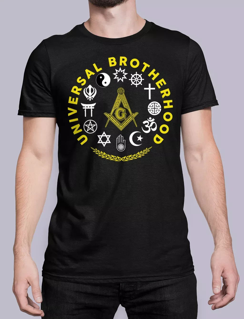 

Novelty Universal Brotherhood Masonic T-Shirt 100% Cotton O-Neck Summer Short Sleeve Casual Mens T-shirt Size S-3XL