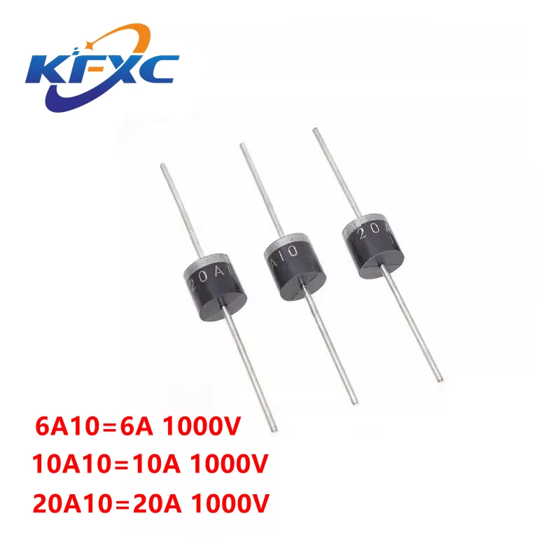 10 pe&ccedil;as 10a10 6a10 20a10 com fun&ccedil;&atilde;o dip 6a 10a 20a 1000v diodo retificador axial el&eacute;trico