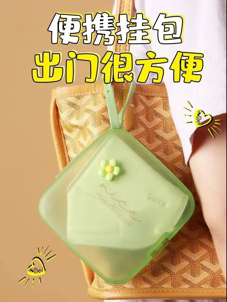Description Picture 2 of item1PCS Disposable Mask Storage Box Portable Mask Holder Box To Store Masks Home Dustproof Mask Holder Box Ornaments Storage