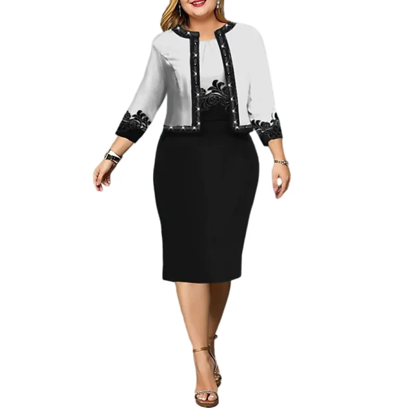 Spring Summer New Solid Women Dress Suits Fashion Floral Printed Cardigan Tops and Tank Dress Casual Elegant Two Piece Sets 6