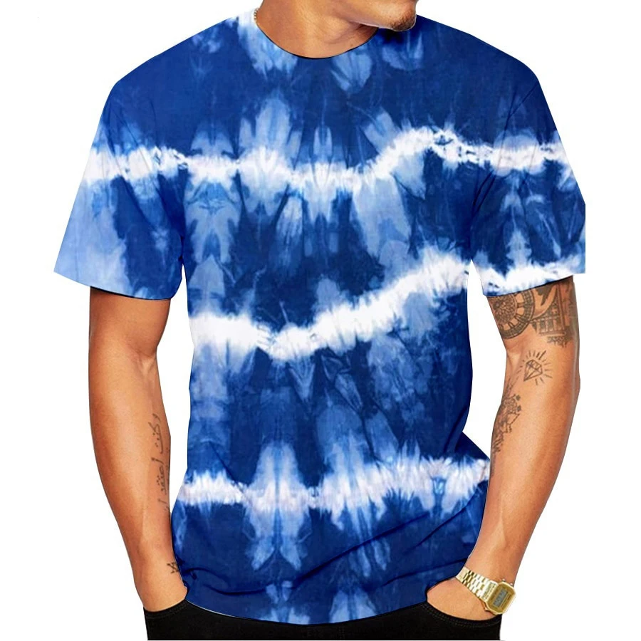 Tie Dye 3D Print Short Sleeve T Shirt