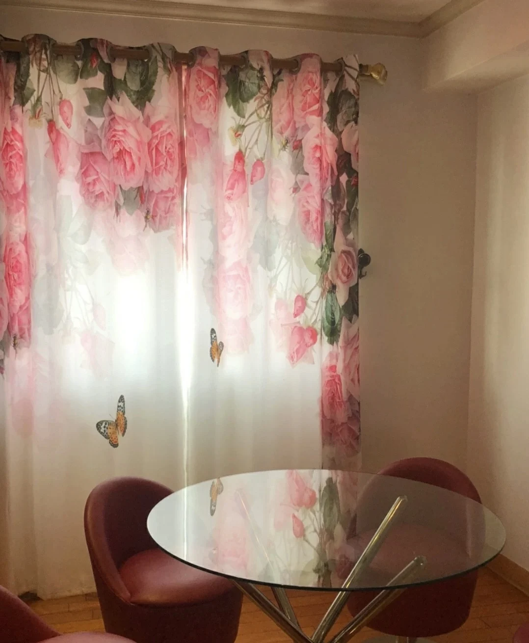 Mn-Rideaux de fenêtre de chambre à coucher à impression numérique rose, du sol au plafond, grande taille, W500H250, personnalisables