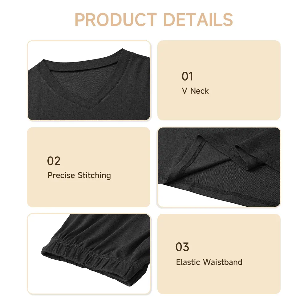Modishion Women's V-neck long-sleeved pyjamas home wear set loose and comfortable simple and fashionable Sleepwear: 3 - 5 Days Free Delivery Only UK