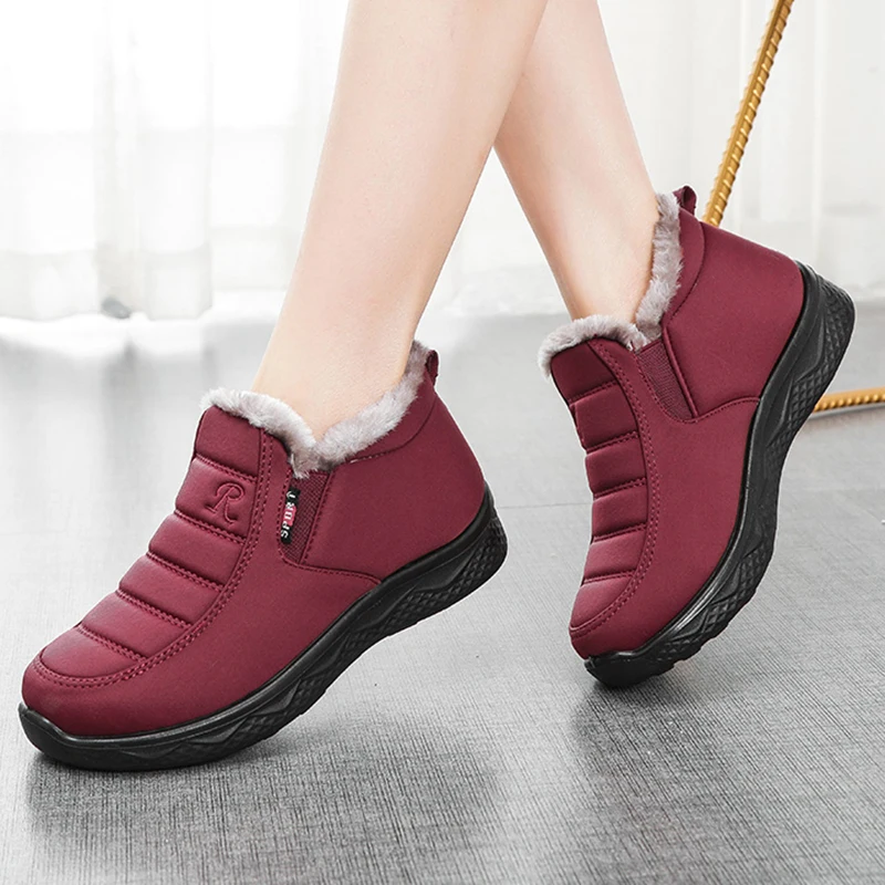 Winter Men Shoes For Men Boots Thick Fur Warm Ankle Boots For Footwear Waterproof Snow Botas Hombre Light Sneakers