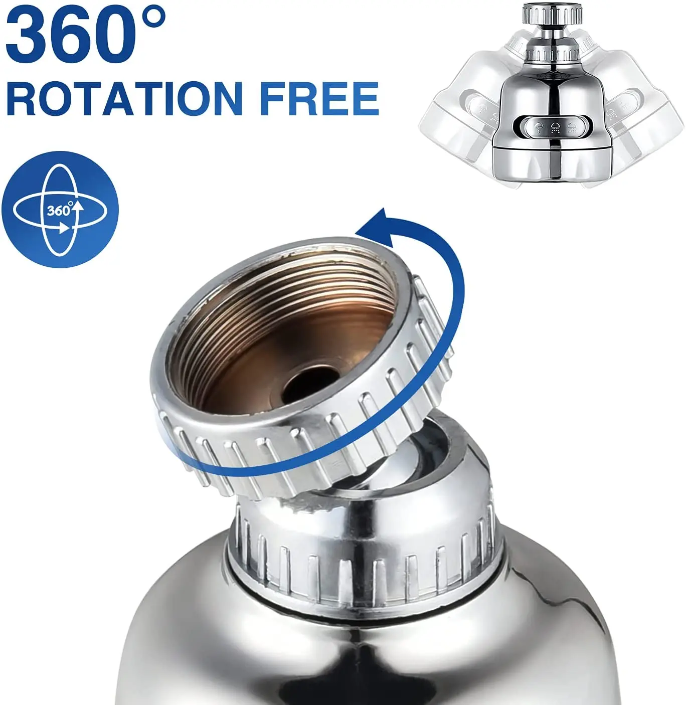 Faucet Aerator 360 Degree Swivel Adjustable Dual Mode Sprayer Filter Diffuser Water Saving Nozzle Bath Faucet Connector
