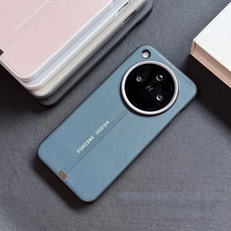 Luxury PU Leather Skin Magnetic Wireless Charging Protective Back Cover Case
