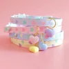 Adjustable Beauty Cat Pet Collar Fashon Fresh Dog Necklace Cute Kitten Puppy Heart Star Printed Pendant Cat Accessories Supplies 3