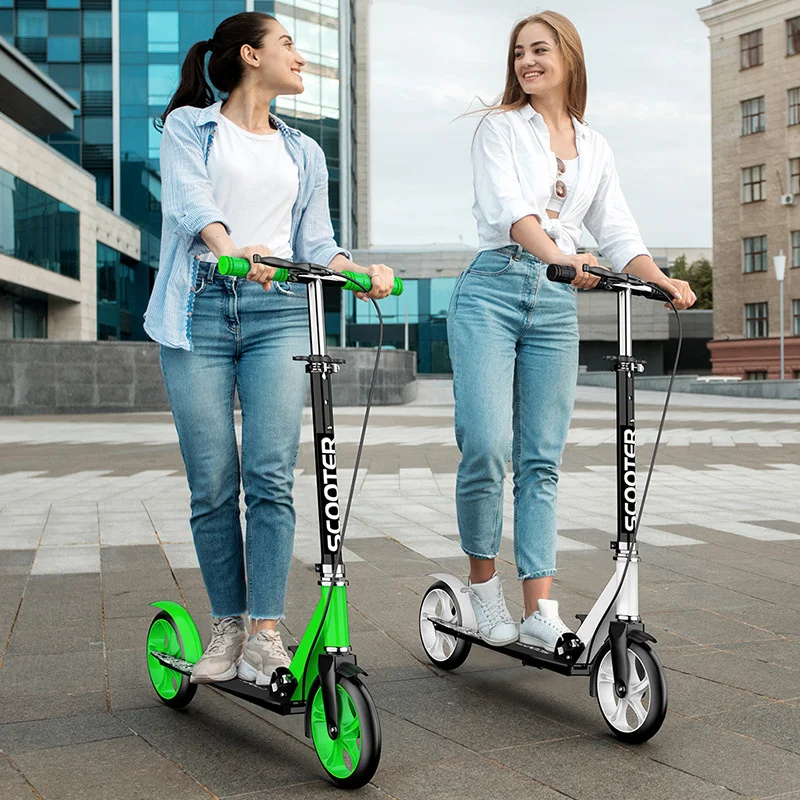City Two-wheeled Scooter For Adults And Children Folding Dual-brake Scooter Dual-brake Balance Training Vehicle With Mudguards