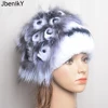 New Real Rex Rabbit Hair Luxury Woman Hat Fox Fur Beanies Caps Winter Women Hats Fashion Lady Warm Rex Rabbit Fur Knitted Hat 1