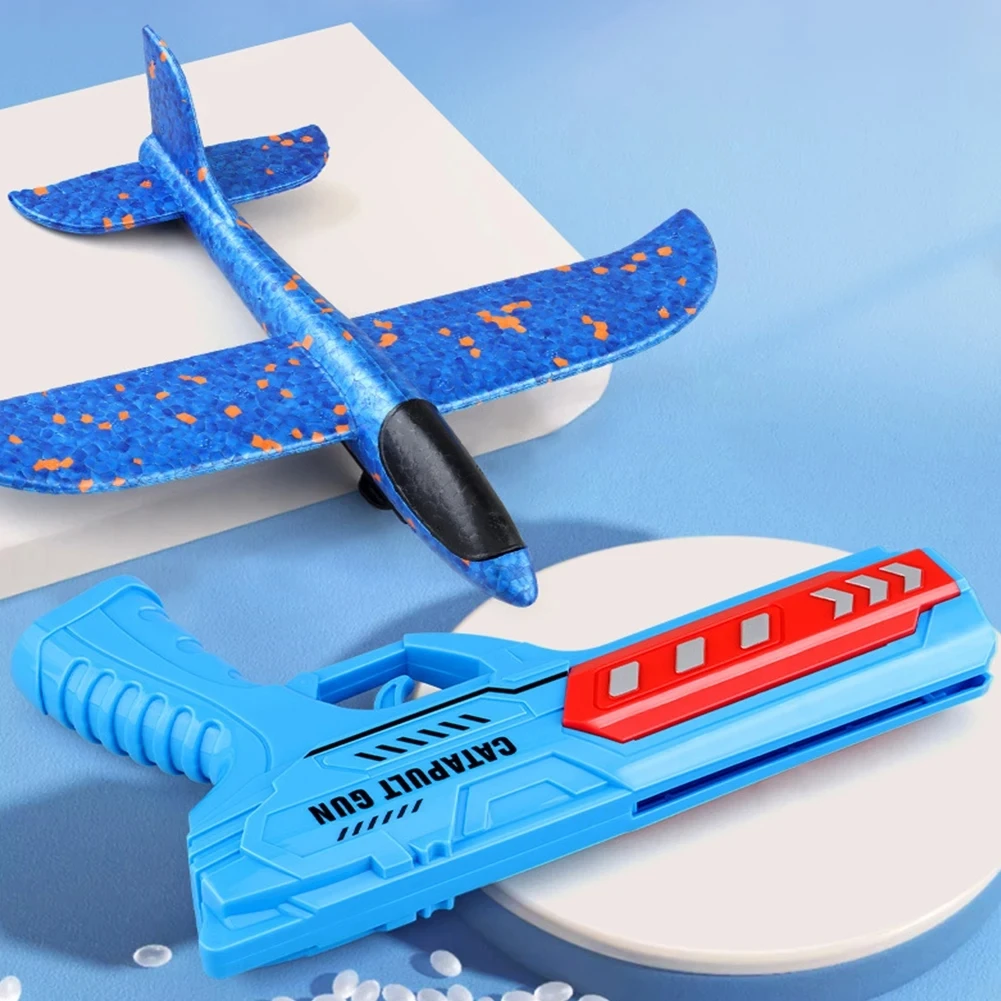 Airplane Launcher Toys Kids Catapult Guns Aircraft Shooting Toy Outdoor Sports Flying Foam Plane Launcher Gifts for Boys Girls 5
