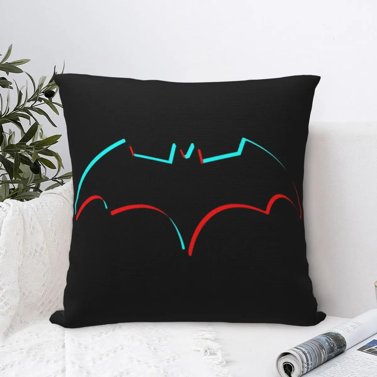 

Batwoman - Glitch Bat Symbol - Kate Kane Square Pillowcase Polyester Pillow Cover Velvet Cushion Decor Comfort Throw Pillow