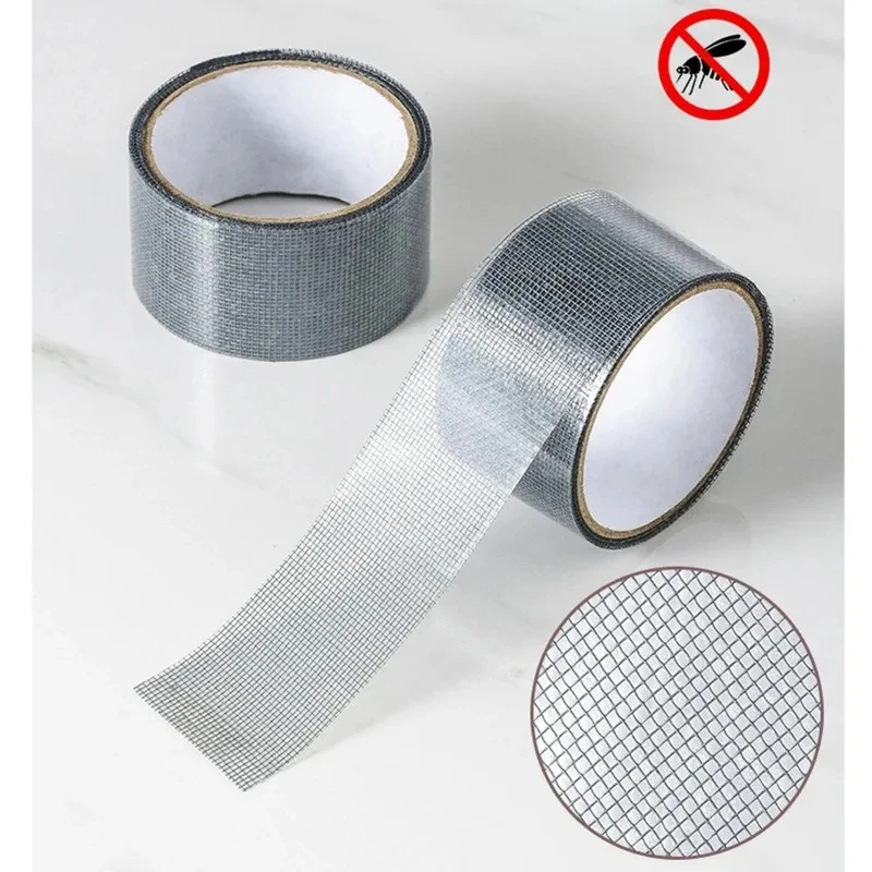 5mm/2m Self-adhesive Window Screen Repair Subsidy Anti-bug Fly Mesh Perforation Tape Is Durable window screen repair tape window screen repair sticker window screen mesh window screen accessories