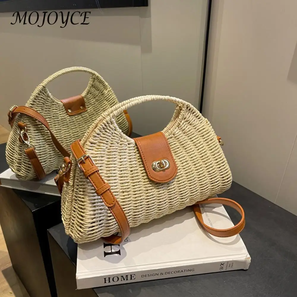 Women Crossbody Bags Handmade Summer Woven Shell Hand-Woven Bag Fashion Holiday Casual Simple Elegant Lady Beach Purse