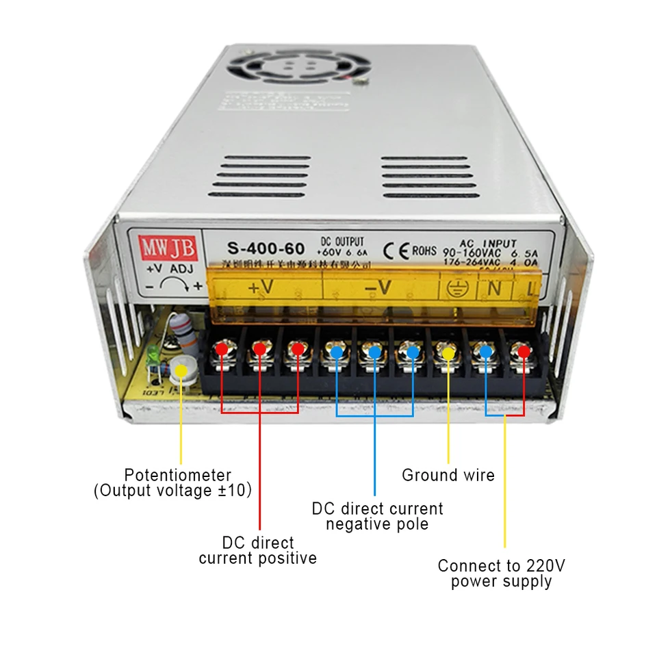 1200W-2000W DCスイッチング電源 AC-DC 12V 15V 24V 36V 48V 60V 72V 80V 高 2500W 3000W スイッチング電源 AC から DC 0-12V 24V 36V 48V 60V 80V 90V 300V 3