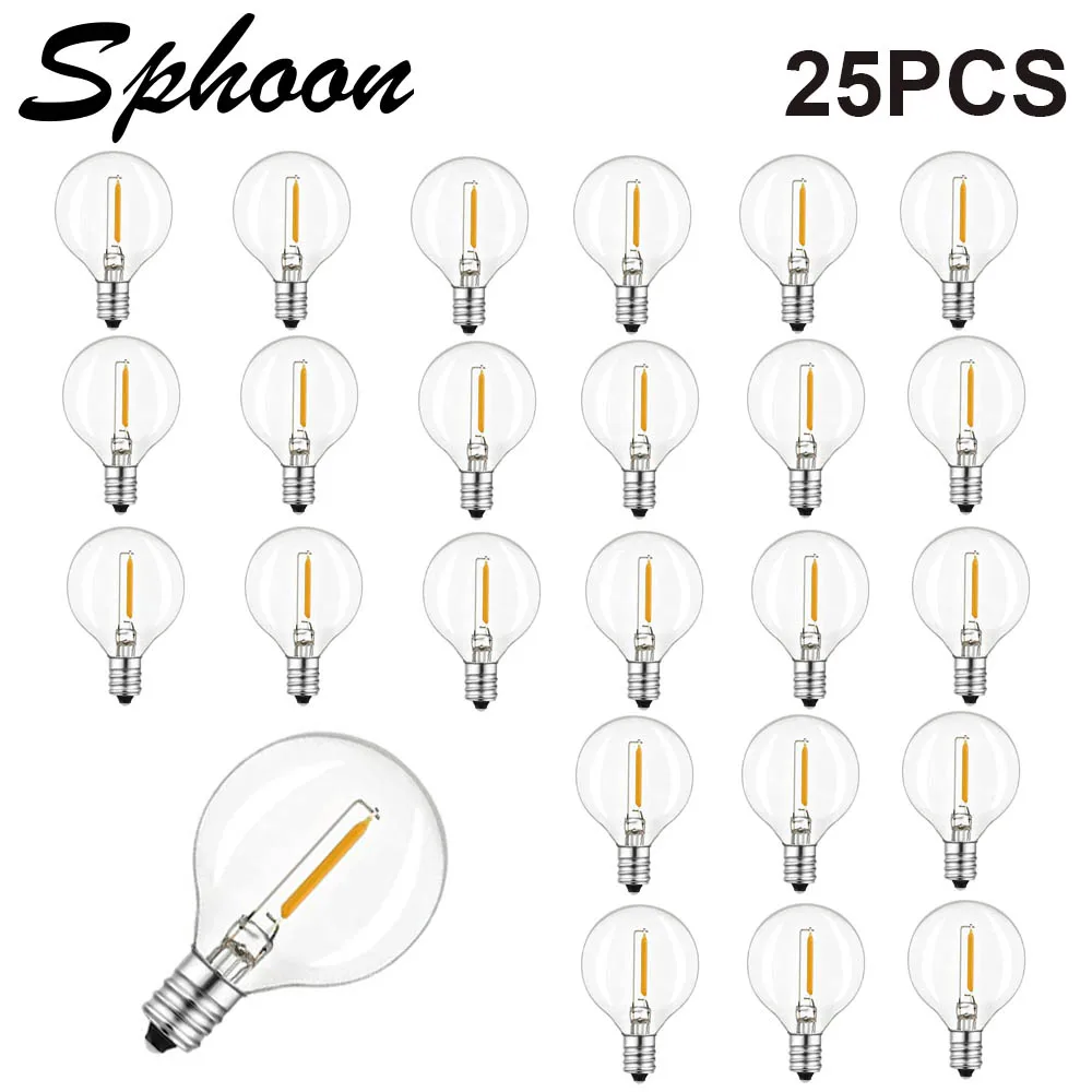25PCSG401WLEDStringLightReplacementBulbE12220V110VWarmWhite