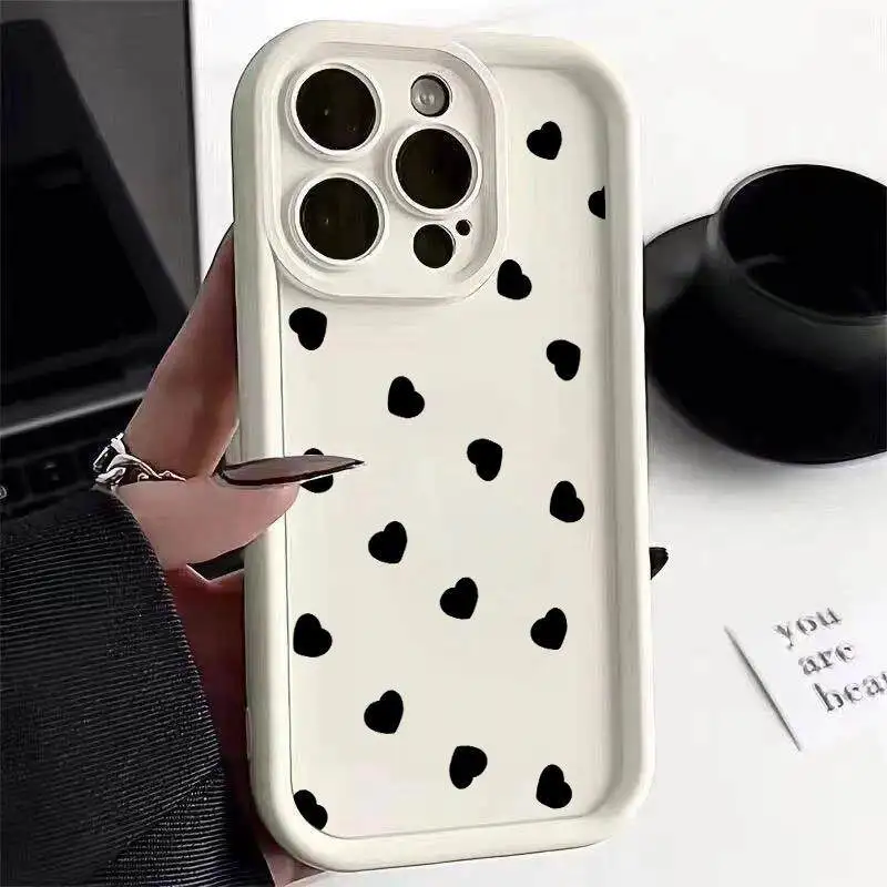 Fashion Love Heart Soft Plating Silicone Cellphone Case