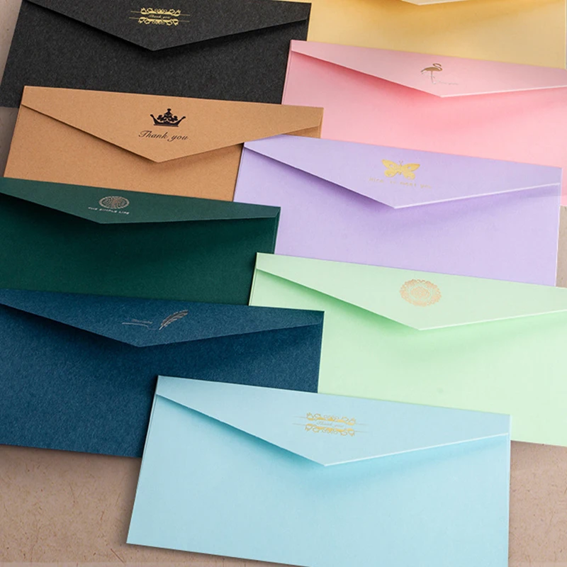 

50pcs/lot Envelope High-grade 22x11cm Small Business Supplies Invitations Postcards Giftbox Message Letters Wedding Envelopes