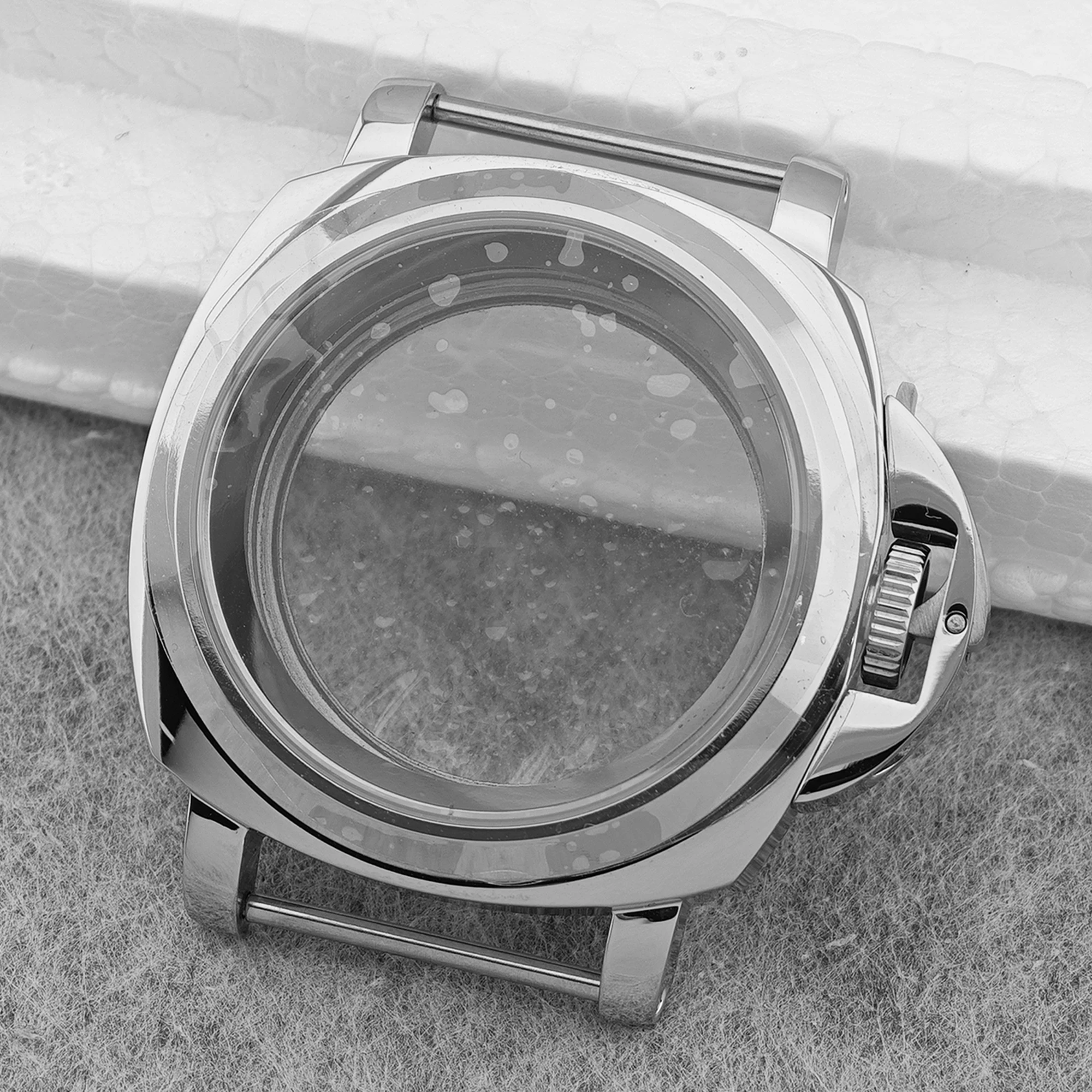 Polished Stainless Steel 40MM Watch Case with Sapphire Crystal